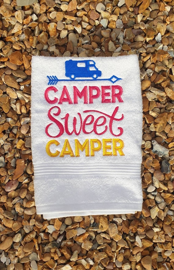 Motor home Towel ,Camper van hand towel , Camping embroidered, kitchen decor , Camper Van  kitchen decor