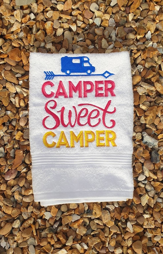 Motor home Towel ,Kitchen hand towel  ,  hand towel, Camping  embroidered, kitchen decor , Camper Van  kitchen decor