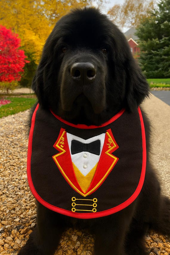 Large Breed Dog Bib: Absorbent Terry Towel, Newfoundland, St Bernard