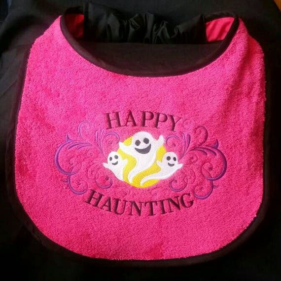 Dog Bib ,Halloween Haunting , large drool slobber dog bib , newfoundland ,St Bernard, Chow Chow, Large breed dg bib ,