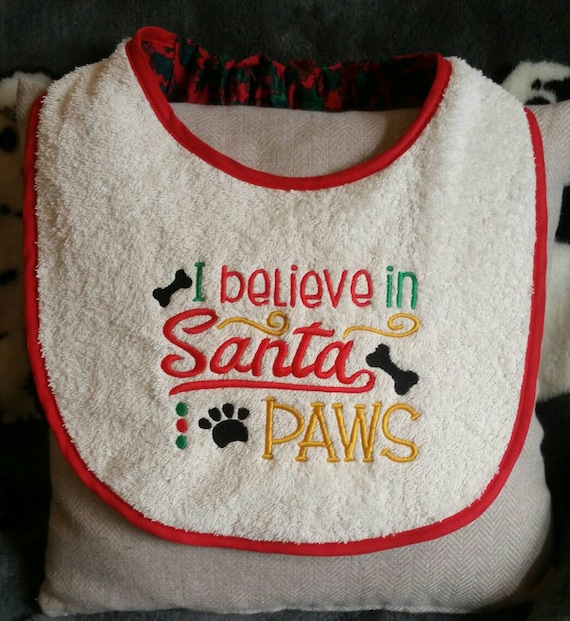 Dog Bib ,Large drool slobber dog bib newfoundland St Bernard etc santa paws