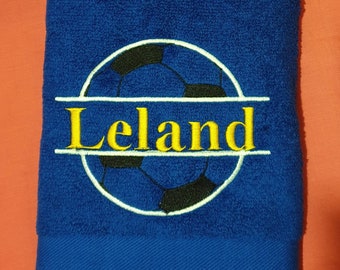 Personalized Football Hand Towel: Embroidered Sports Gift