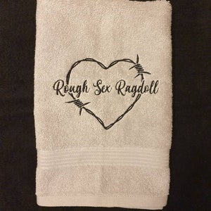 Submissive,Bondage , Kinky Embroidery , hand towel, gothic, halloween embroidered, bathroom decor ,goth bathroom , Sub ,Dom