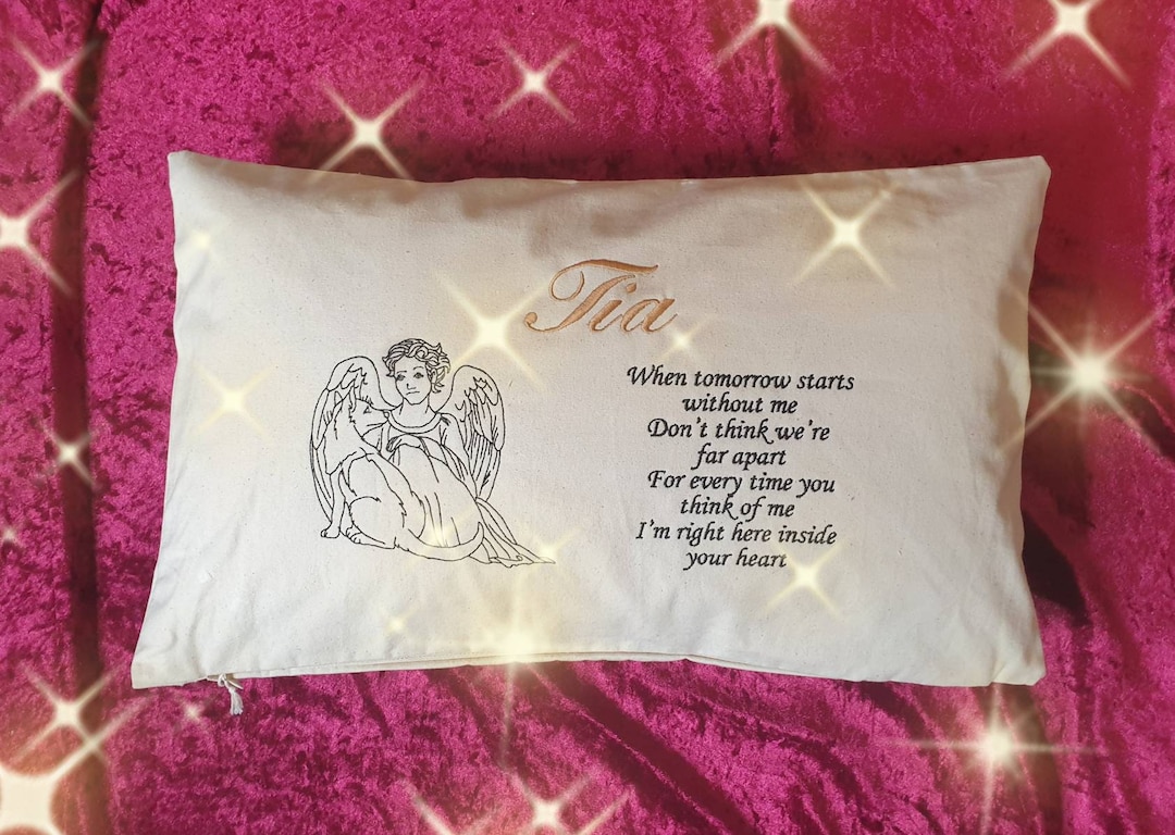 Pet Memorial Cushion Cover Pet Loss Personalised Pet Loss Etsy