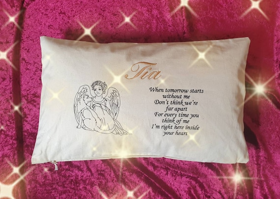 Pet memorial cushion cover , pet loss , personalised pet loss cushion cover . Pet loss gift.