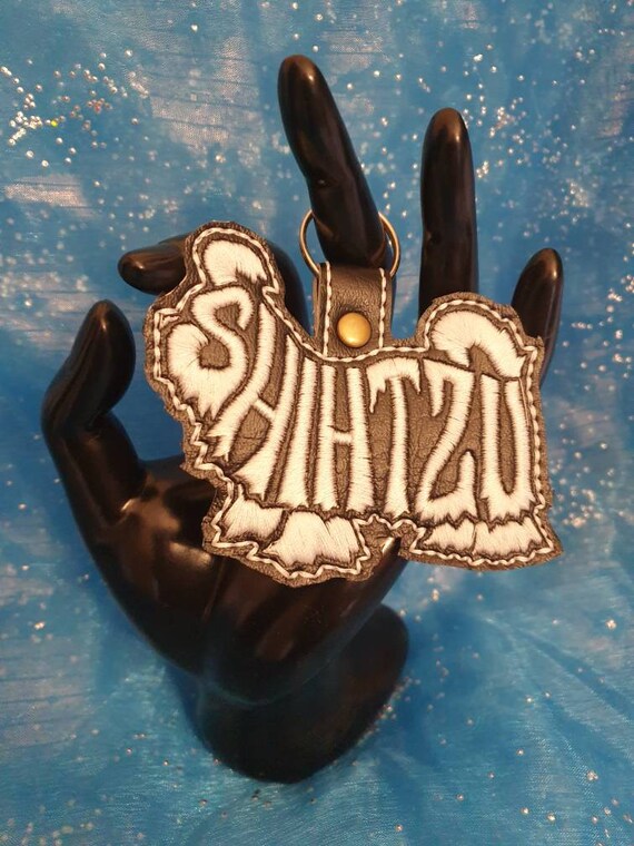 Shih Tzu  ,embroidered keyring ,key fob ,key chain, embroidered keyring, Shih Tzu keyring