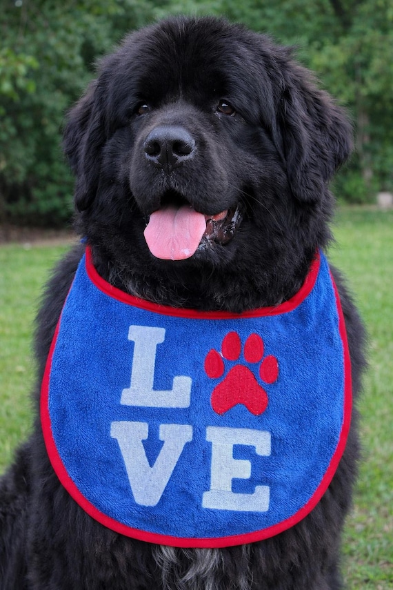 Personalized Large Breed Dog Bib, Terry Towel Slobber Catcher