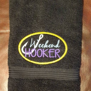 Embroidered novelty fishing towel . Novelty gift . Fishing angling carp gift . Fishing towel .