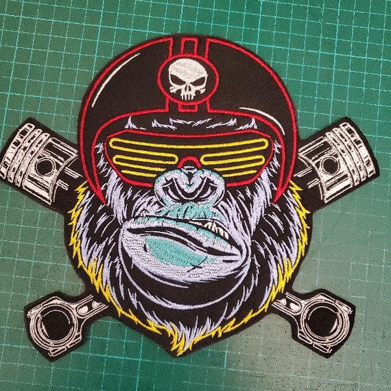 Large Gorilla Patch , Iron On Patch , Embroidered Patch , Sew On Patch ,