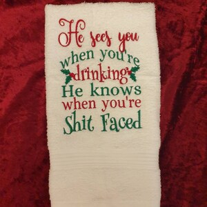 Kitchen hand towel  ,  hand towel, kitchen funny saying  embroidered,kitchen decor ,Christmas decor