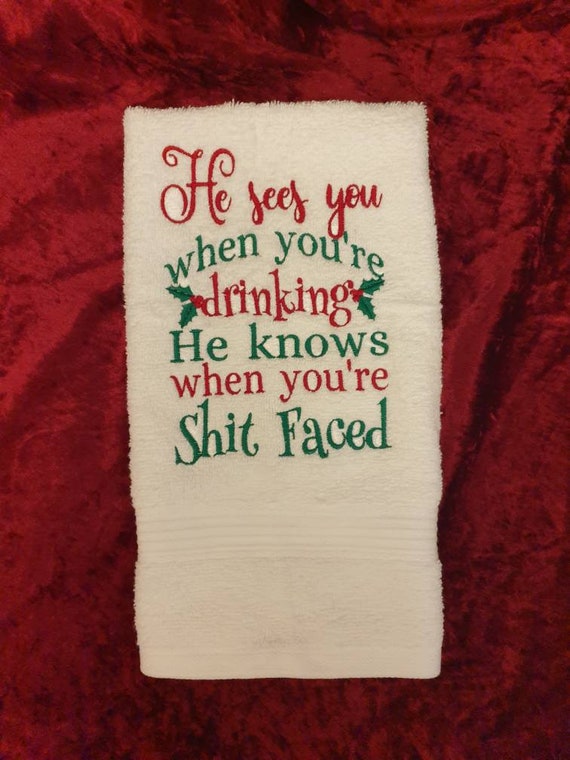 Kitchen hand towel  ,  hand towel, kitchen funny saying  embroidered,kitchen decor ,Christmas decor