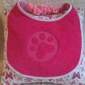 Dog Bib ,Large drool slobber dog bib newfoundland St Bernard etc embossed pawprint