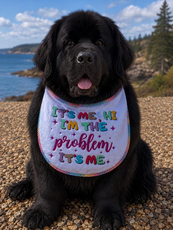 Large Breed Dog Bib: Absorbent Terry Towel, Newfoundland, St Bernard