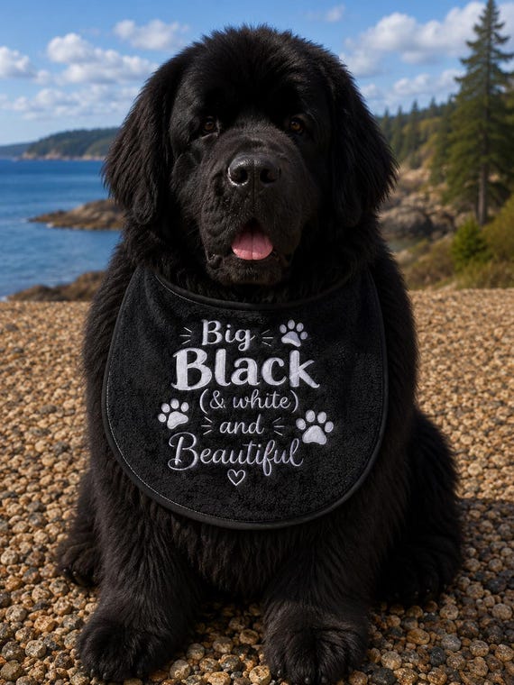 Large Breed Dog Bib: Absorbent Terry Towel, Newfoundland, St Bernard