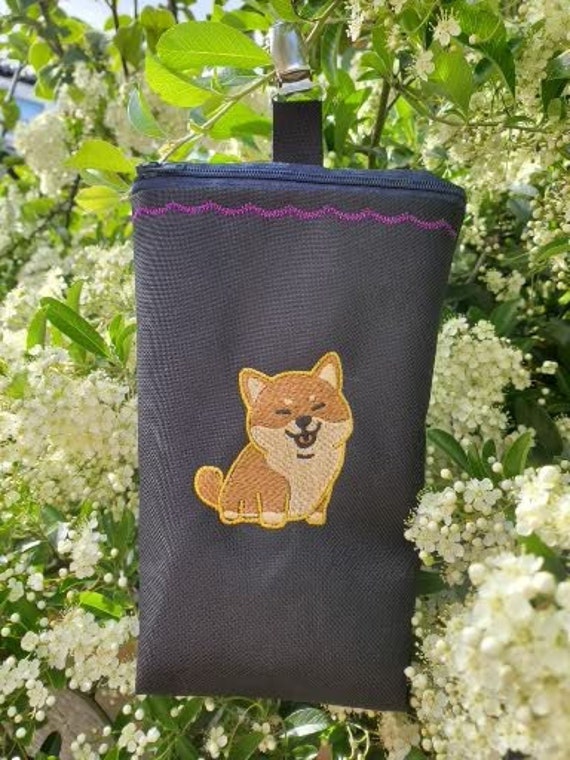 Shiba Inu Show bait bag .treat bag .dog show bag  . Dog treats , clip on bait bag , lined bait bag,