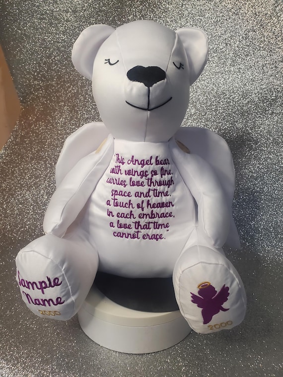 Personalized Angel Memory Bear: Bereavement Keepsake Gift