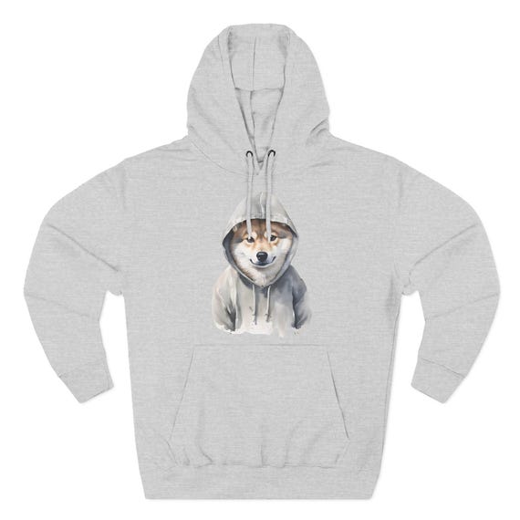 Cute Shiba Inu Fleece Hoodie, Trendy Pet Lover Gift, Cozy Animal Sweatshirt, Winter Wear, Dog Lover Hoodie, Unique Streetwear