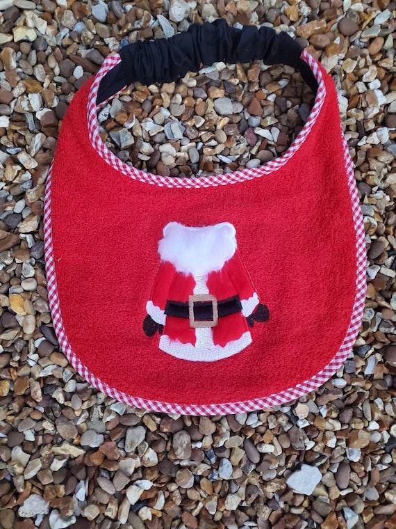 Santa Dog Bib ,Large drool bib, slobber dog bib ,Christmas Dog Bib ,large breed dog bib, dog bib, big dog bib ,