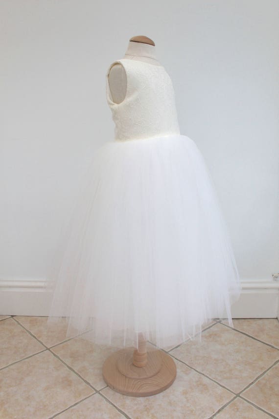 chantilly lace flower girl dress