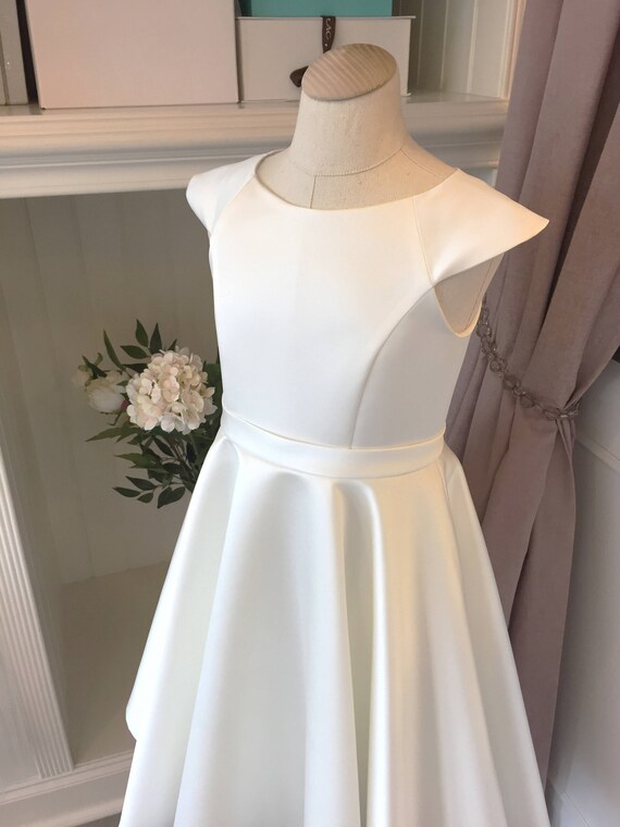 duchess satin flower girl dress