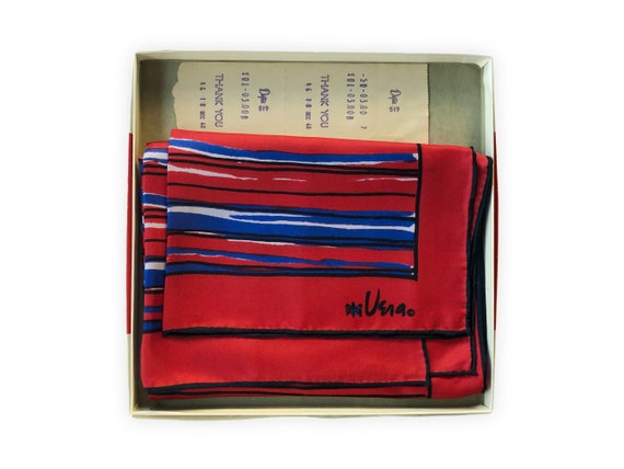 Vintage Vera Striped Silk Oblong Scarf (45" L | N… - image 3