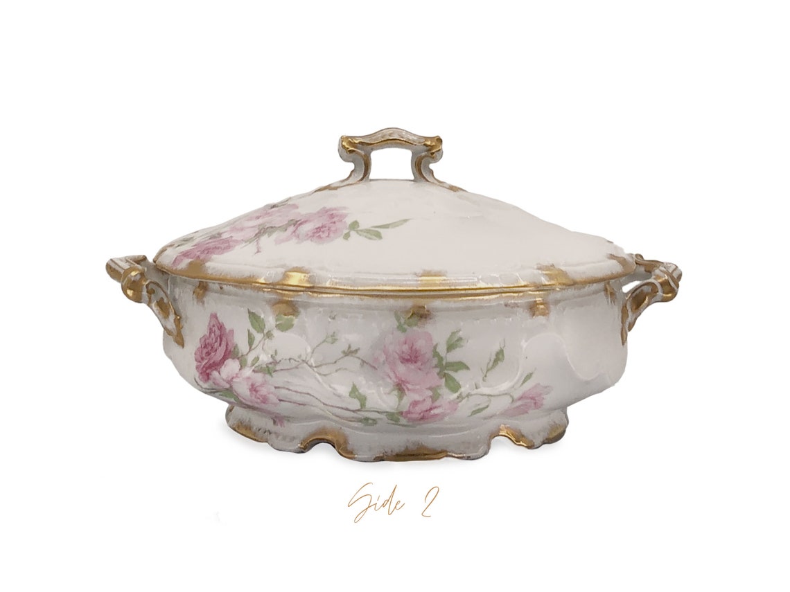 Haviland Limoges Baltimore Rose Schleiger 1151 Round Covered Etsy