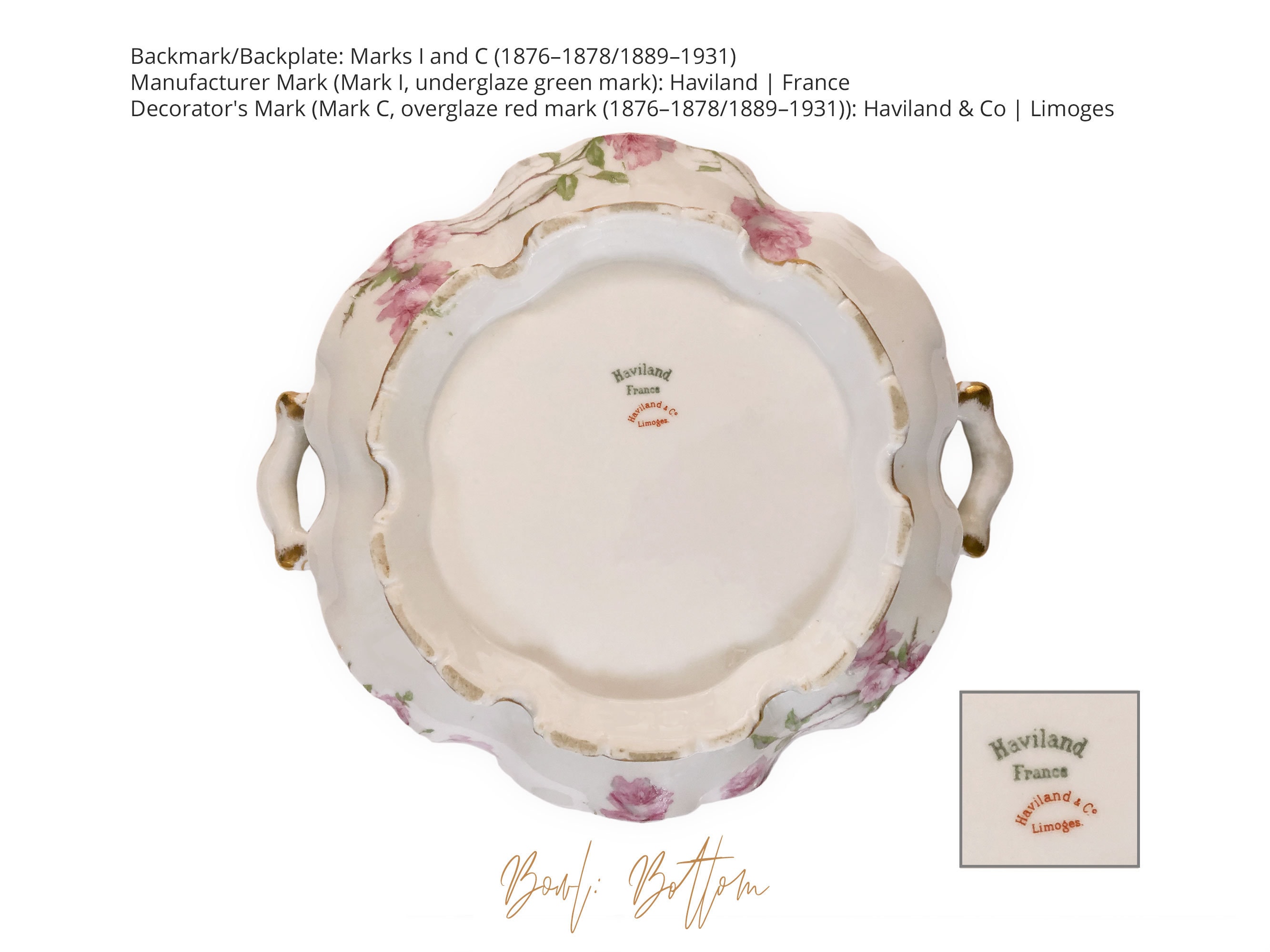 Haviland Limoges Baltimore Rose Schleiger 1151 Round Covered Etsy