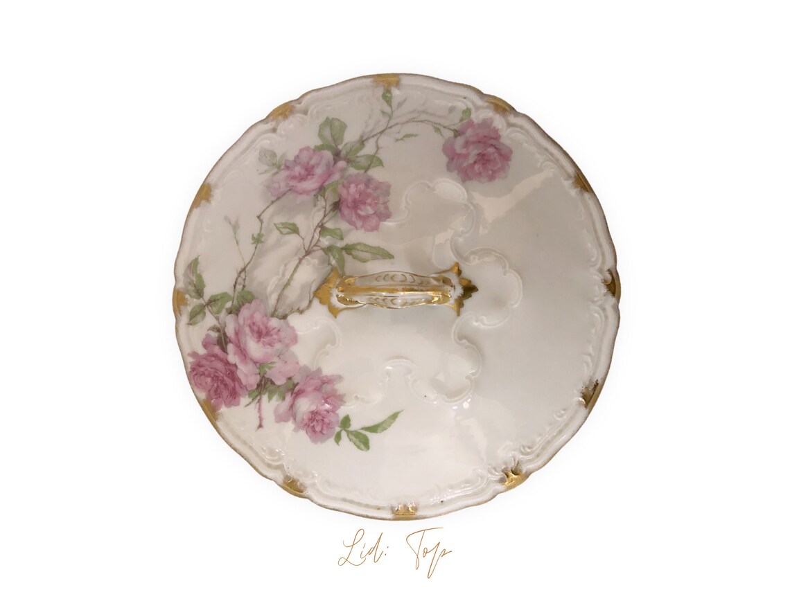 Haviland Limoges Baltimore Rose Schleiger 1151 Round Covered Etsy