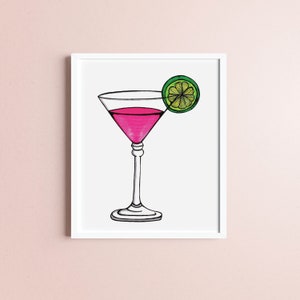 Printable Art Download Martini Art Print PDF Printable Art Instant Download Martini Glass Drawing Drink Wall Art Home Decor image 1