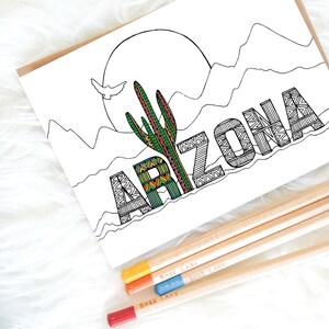 Coloring Page Download - Printable Art Download - Arizona Art Print - PDF Instant Download - Arizona Desert Wall Art - Tribal Art - Drawing