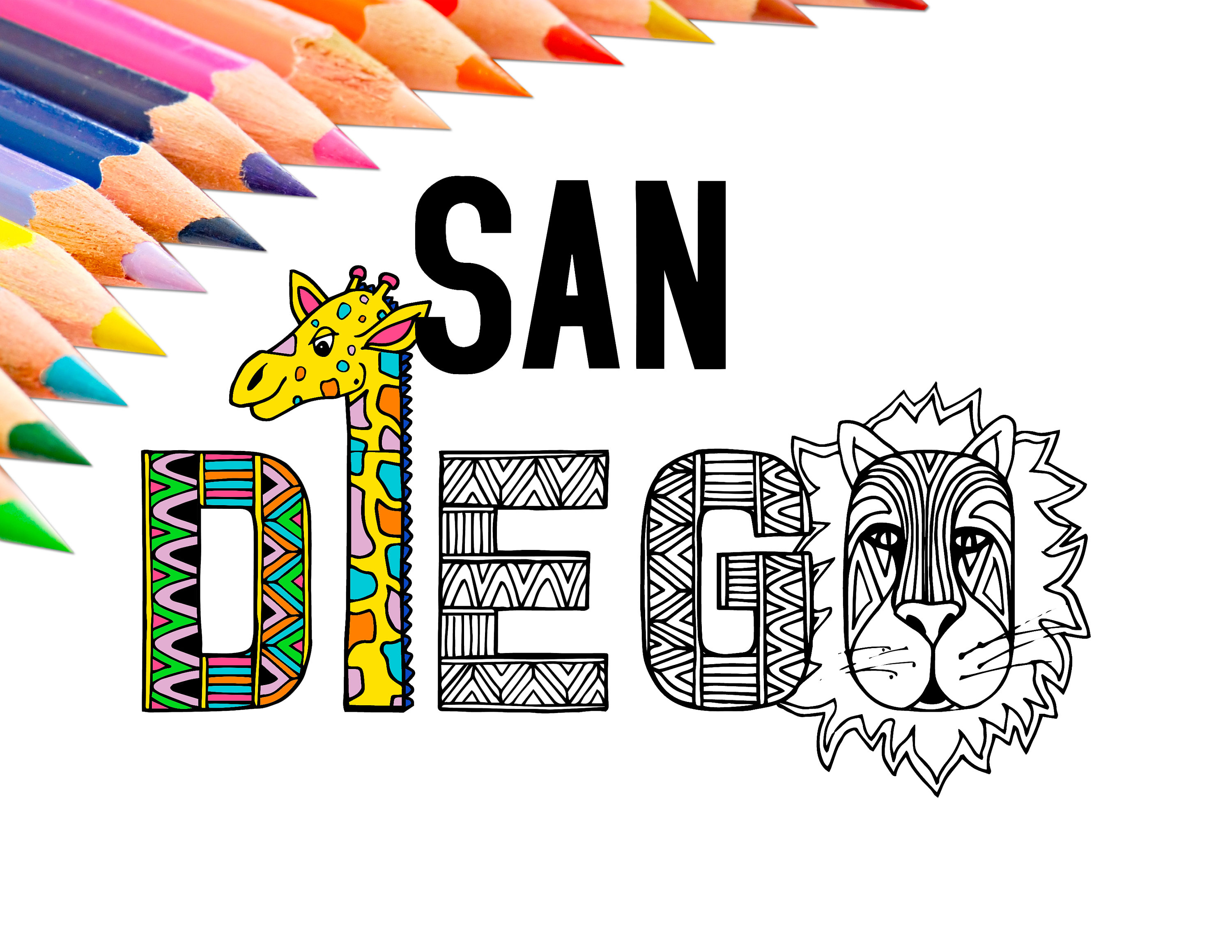 Coloring Page Download Printable Art Download San Diego - Etsy