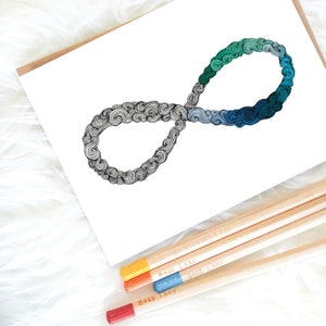 Coloring Page Download - Printable Art Download - Infinity Sign Art Print - PDF Instant Download - Drawing - Infinity Symbol Wall Art
