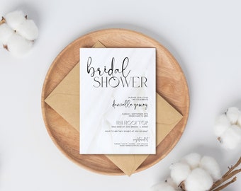 Minimalist Bridal Shower Invitation - Elegant Bridal Shower Editable Template - Modern Invitation - Canva - Printable DIY - Instant Download