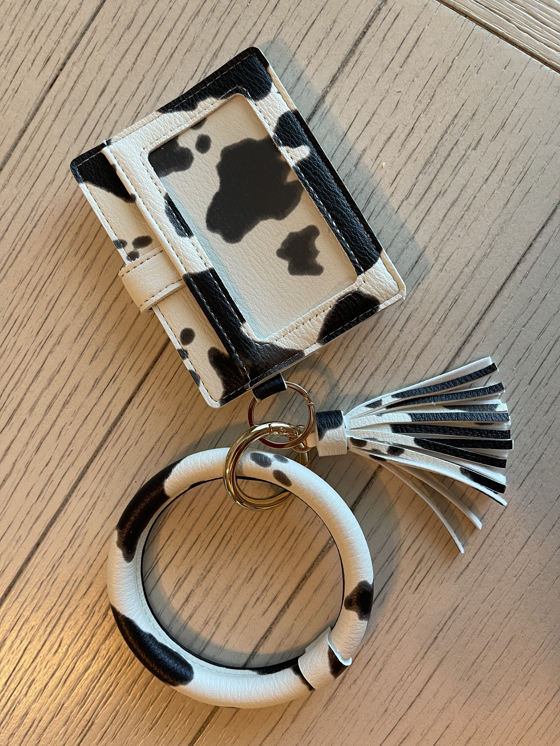 Key chain cow print with wallet Etsy