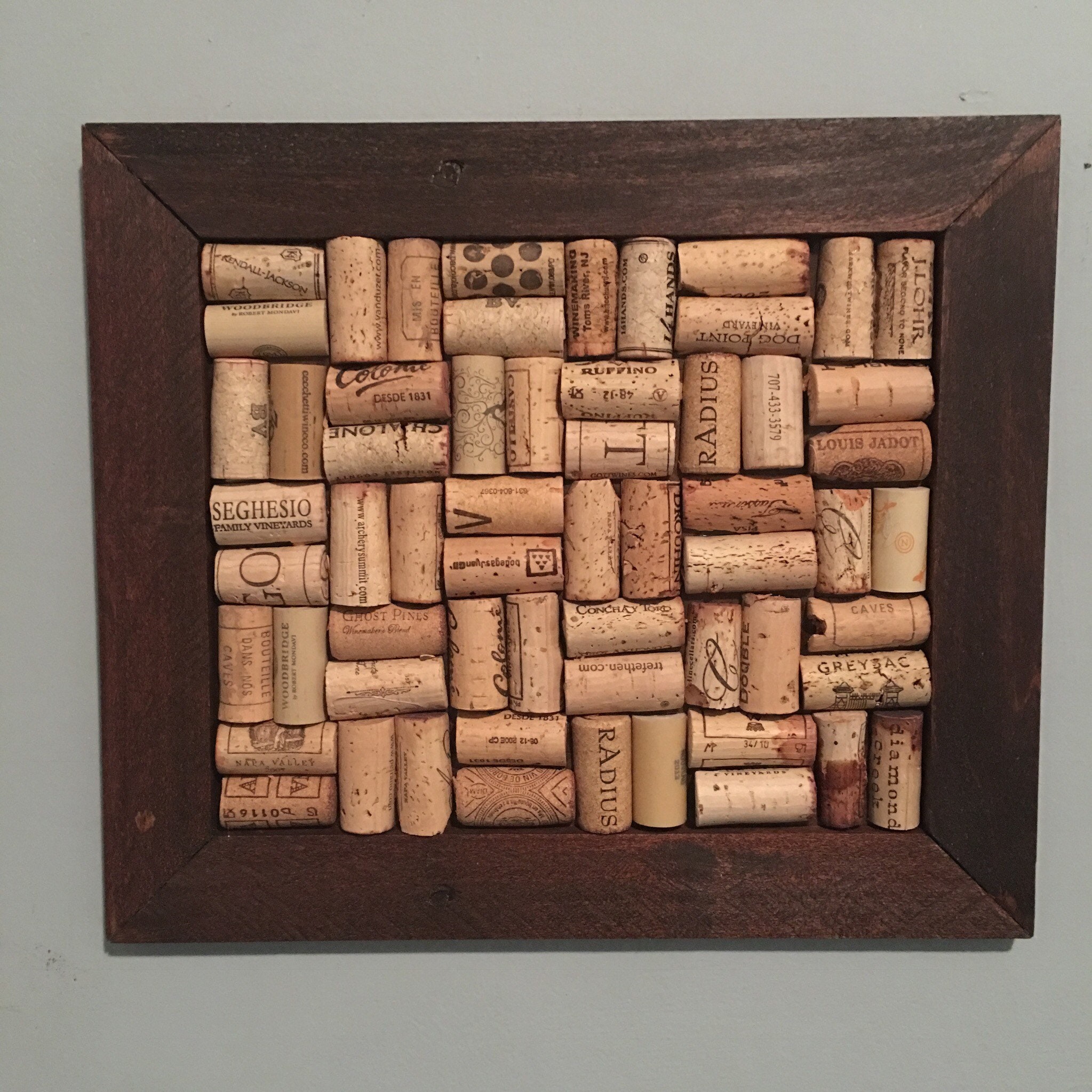 Wine Cork Bulletin Board Whitewash Rustic Pallet Wood Frame Etsy UK