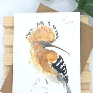 Watercolor Greeting Card | 2 Sizes Available | Hoopoe | Bird Illustration