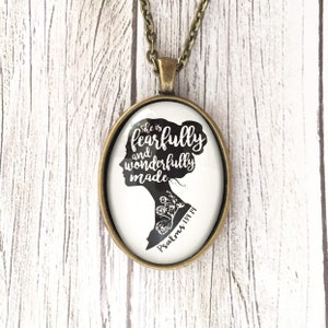 I Am Fearfully and Wonderfully Made Psalm 139:14 Scripture Pendant Scripture Jewelry Scripture Necklace Bible Necklace Bible Pendant Bible