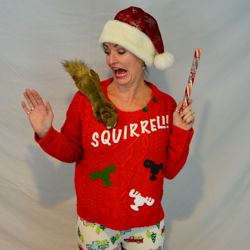 Multi Size Squirrel Ugly Christmas Sweater Women National - Etsy