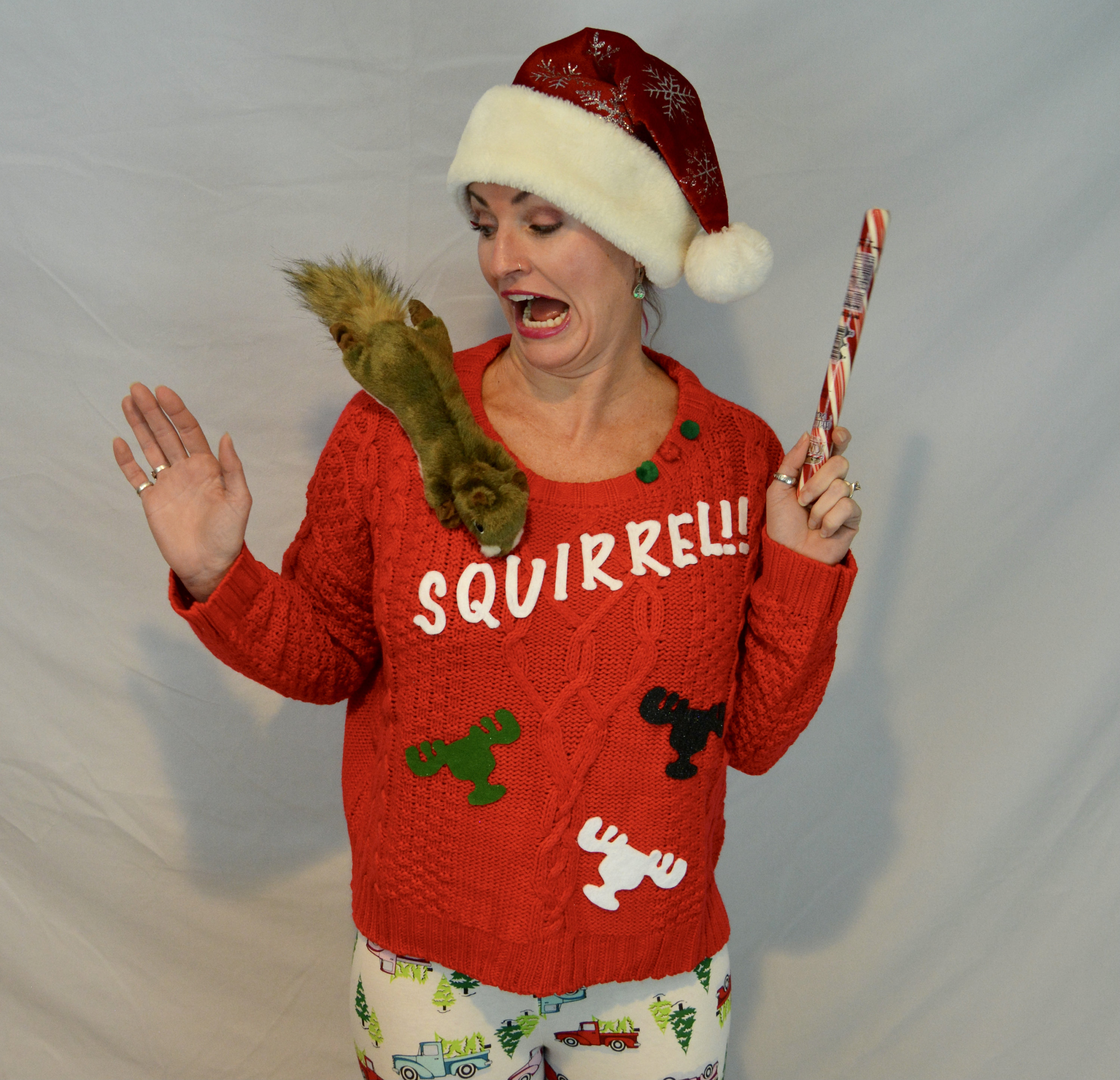 Multi Size, Squirrel, Ugly Christmas Sweater, Women, National