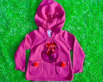 2t Ugly Christmas Sweater, kids, toddlers, girls, stocking, Pink, red, ornament, hood