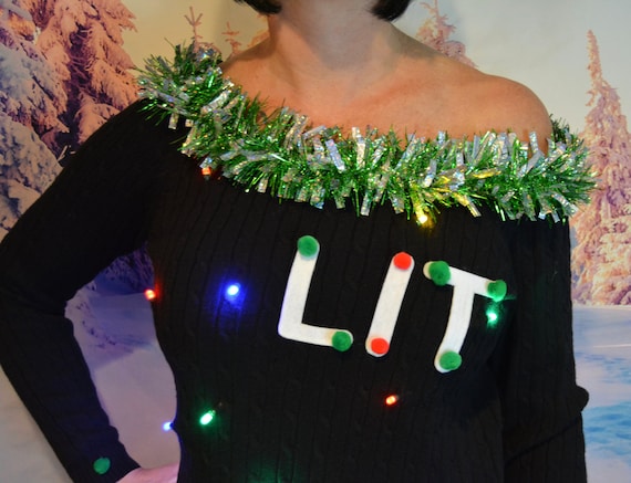 Get lit light up christmas sweater top