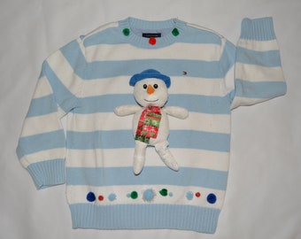 4T, kids, Ugly Christmas Sweater, toddler, boy, kid, one of a kind, snowman, stuffed animal, contest winner, cute