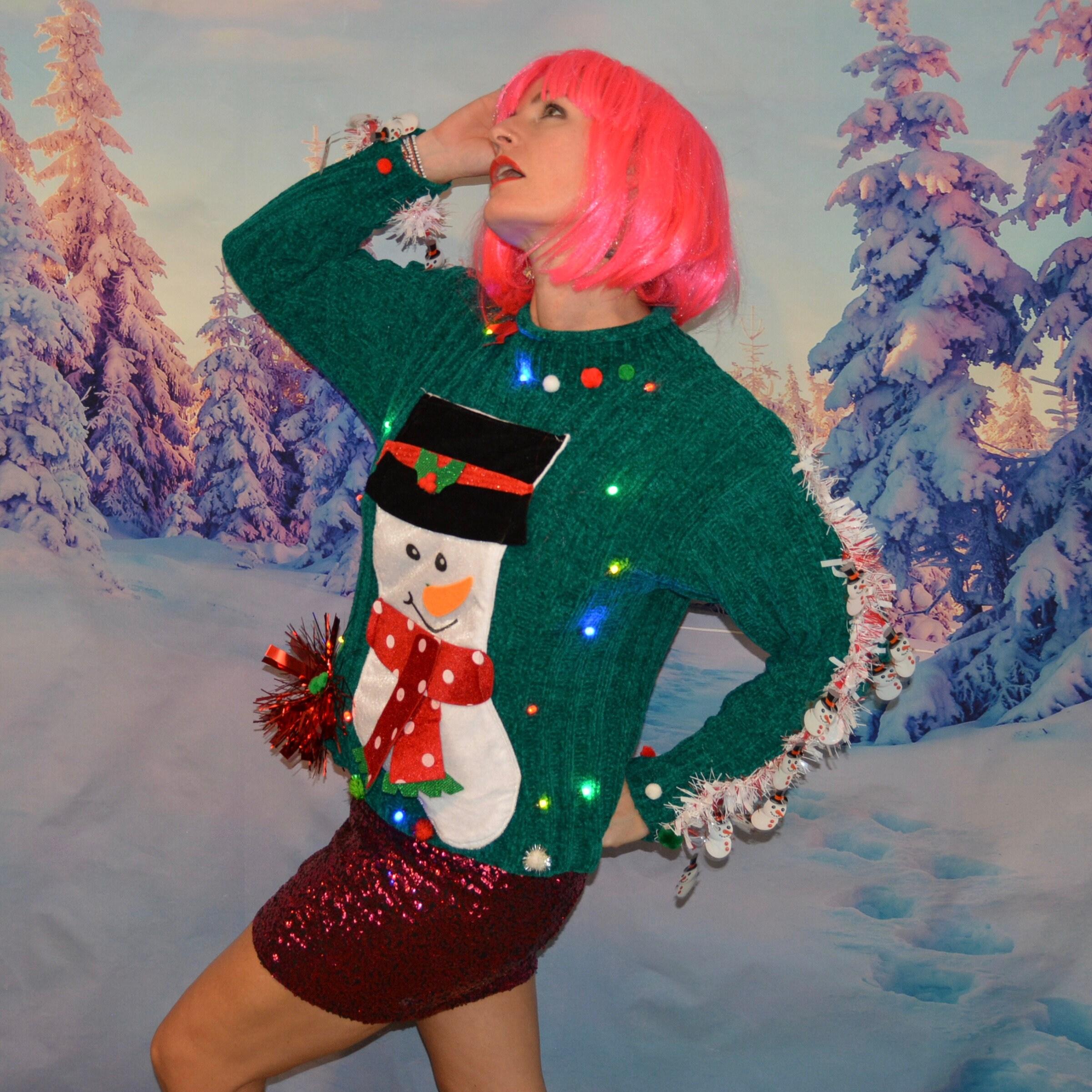 Medium Ugly Christmas Sweater Wine holder stocking Party Etsy