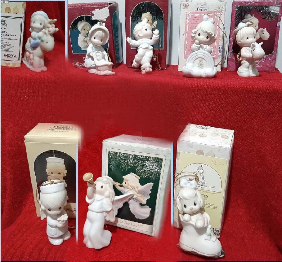 PRECIOUS Moments CHRISTMAS ORNAMENTS Dashing Snow Glide Holidays Joyful