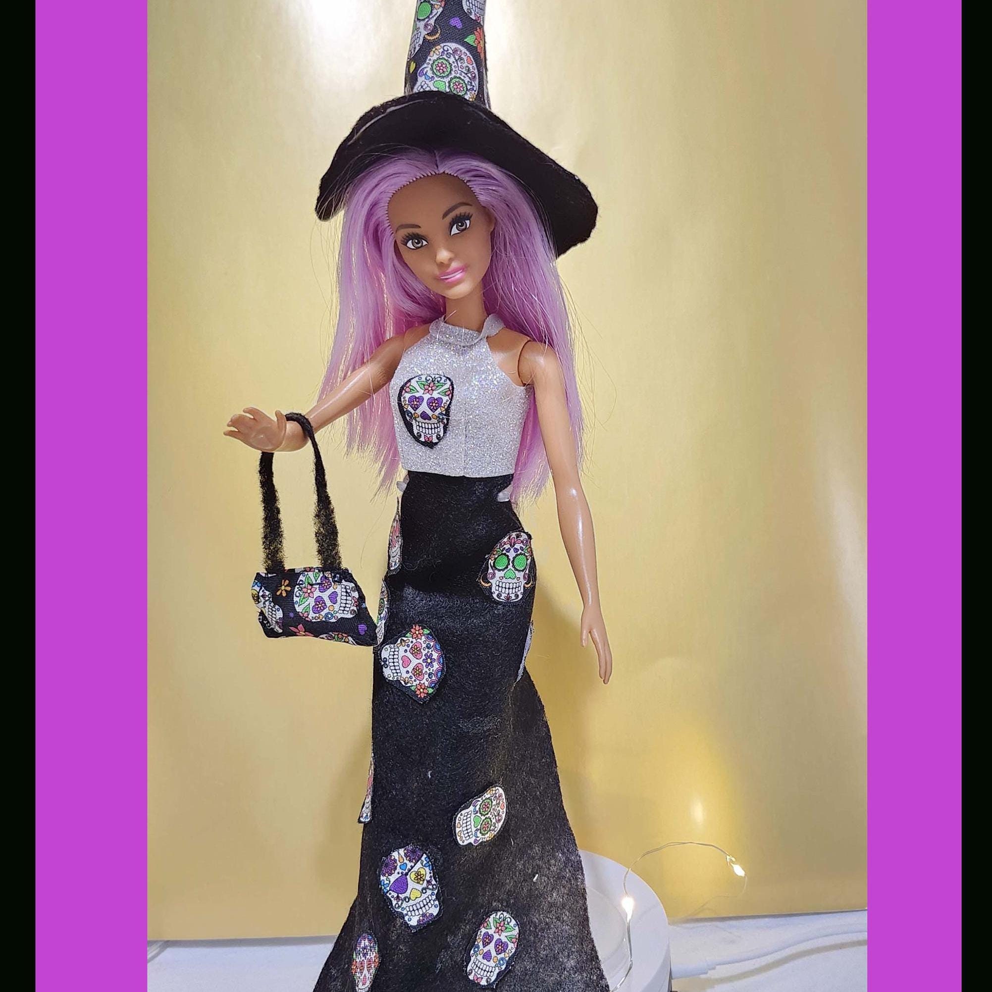 SALE 25 off OOAK Halloween Day of the Dead Outfit dia De Los Muertos Barbie Doll Handmade Costume Doll is New Fabric Materials New Etsy