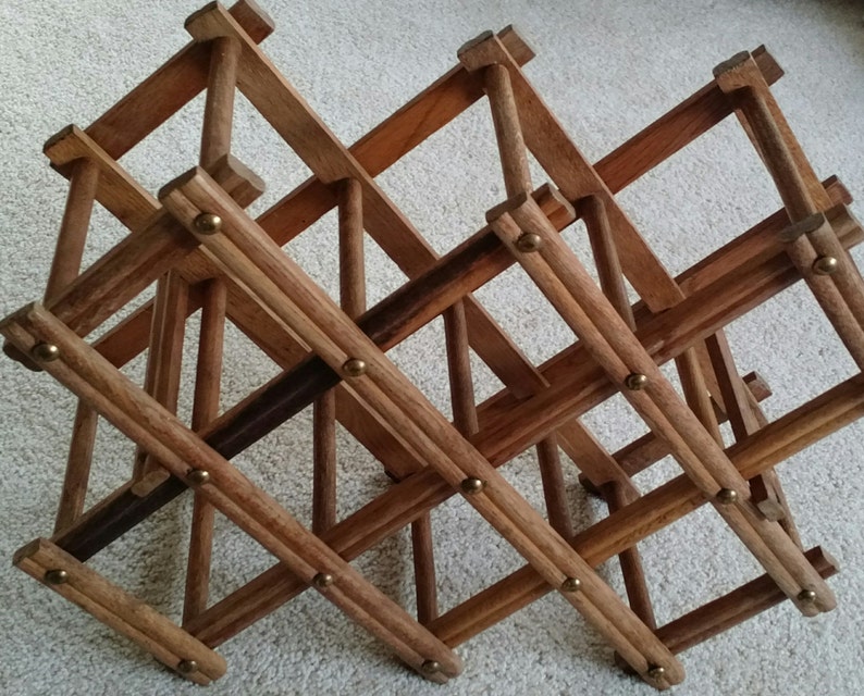 Vintage Wooden Expandable Wine Rack/Towel Rack Etsy
