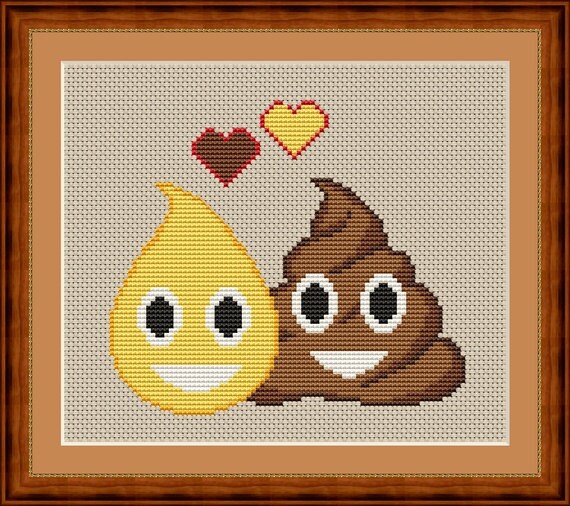 Poop Emoji Cross Stitch PDF Pattern Pee & Poo in Love Etsy France