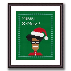 The IT Crowd Merry X-Moss Funny Cross Stitch PDF Pattern Geeky cross stitch