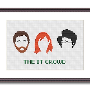 The IT Crowd Moss, Roy, Jen Silhouette  Funny Cross Stitch PDF Pattern Geeky cross stitch