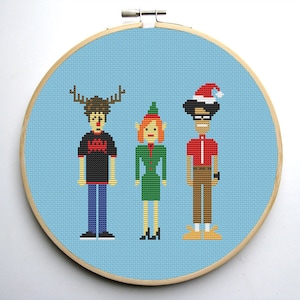 The IT Crowd Navidad 1 Divertido Punto de Cruz Patrón PDF Punto de cruz friki